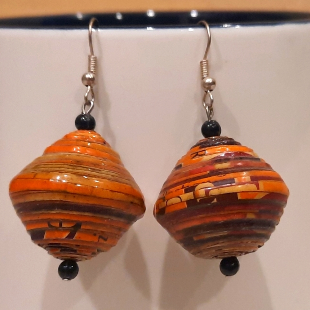 Paper bead earrings